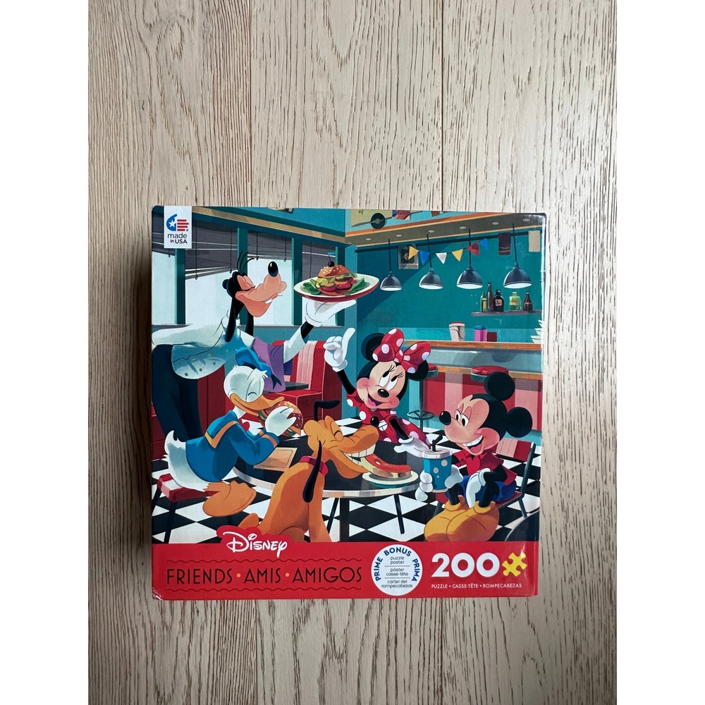 Disney Friends Amis Amigos 200 Piece Jigsaw Puzzle Mickey Minnie Donald Goofy